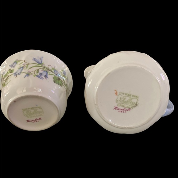 Shelley England Harebell Creamer Sugar Set Bone China Oleander Pattern - Picture 2 of 3